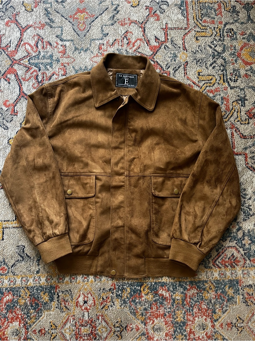 Brown Suede Bomber Jacket